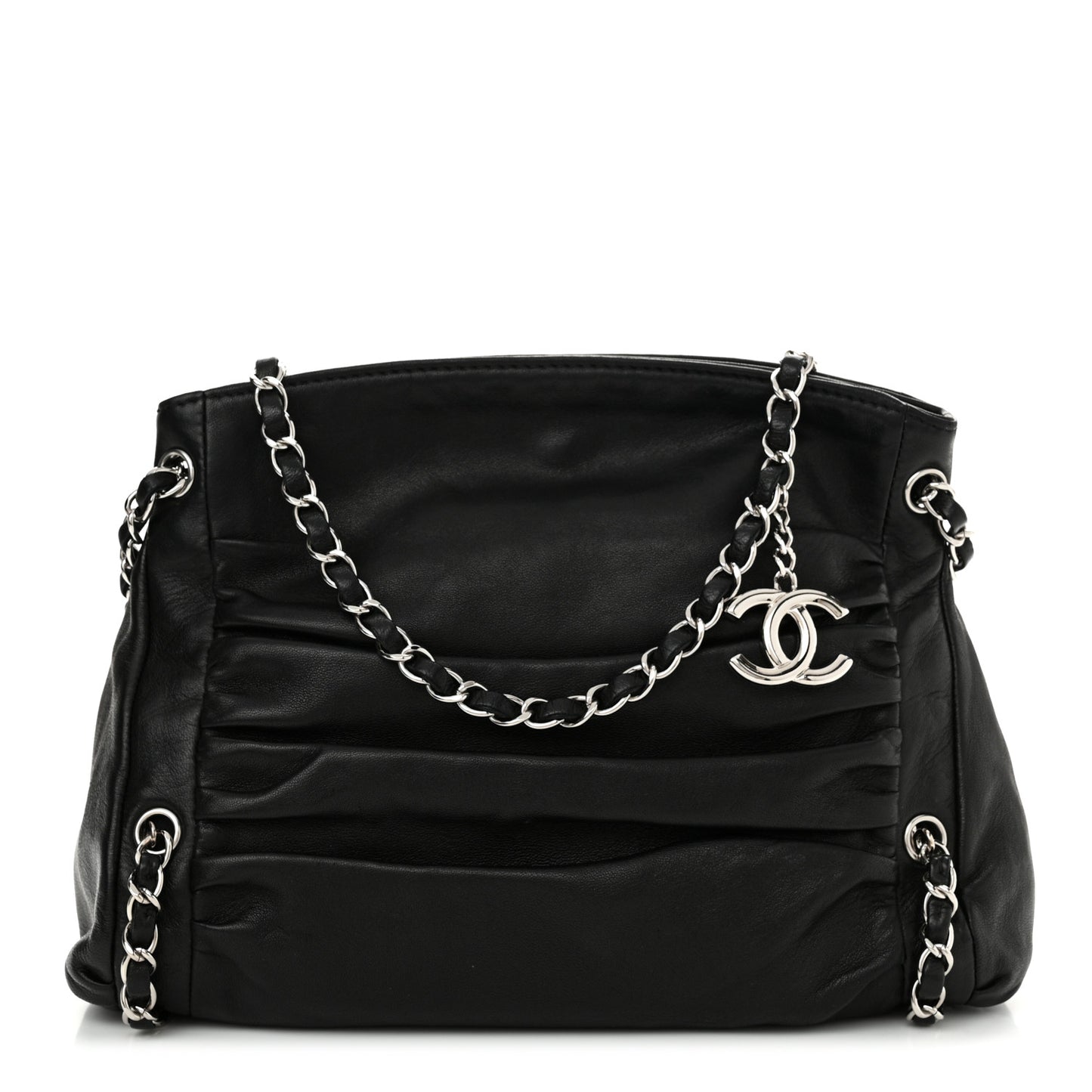 Lambskin Small Sharpei Shoulder Bag Black