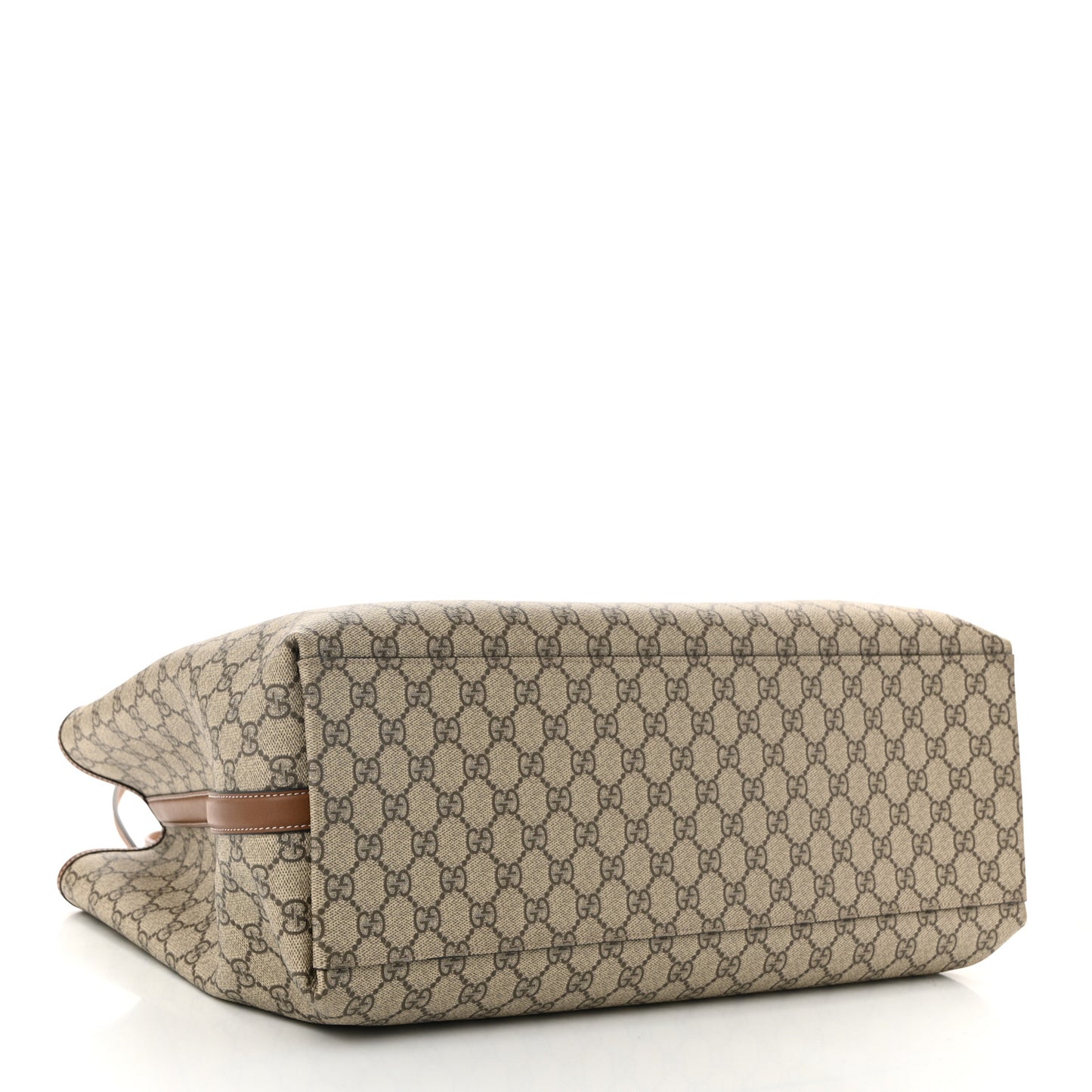 GG Supreme Monogram Emblem Maxi Tote Bag Beige Dark Brown