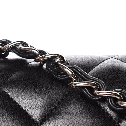 Chanel Lambskin Quilted Jumbo Double Flap Black 9 of 11