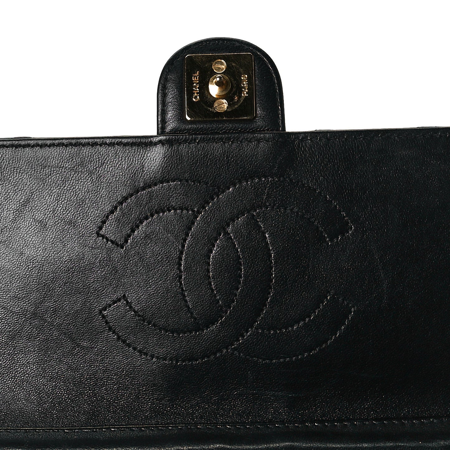 Lambskin Quilted Small Single Flap Black