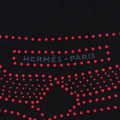 Hermes Cashmere Silk Brandebourgs Points Shawl 140 Black Fuchsia Jaune 2 of 5