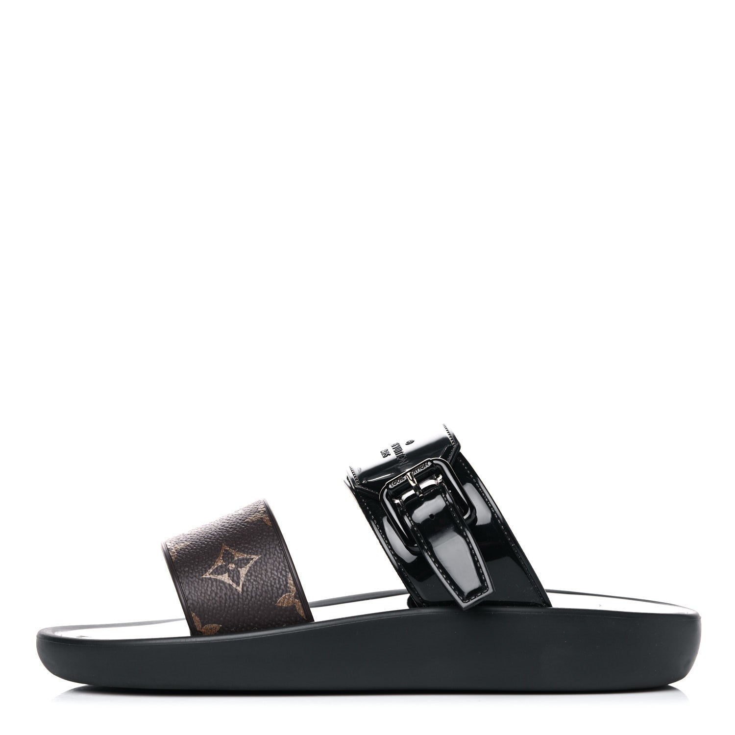 Louis Vuitton Monogram Sunbath Flat Mule Sandals 38 Black 1 of 11