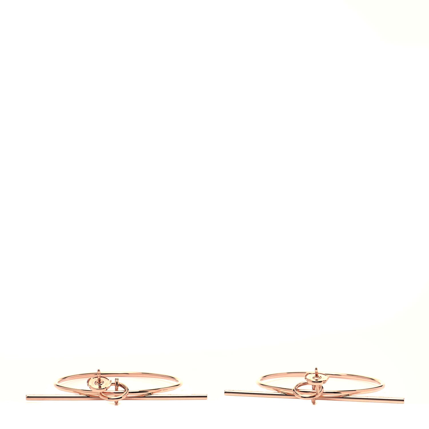 Hermes 18K Rose Gold MM Loop Earrings 6 of 6