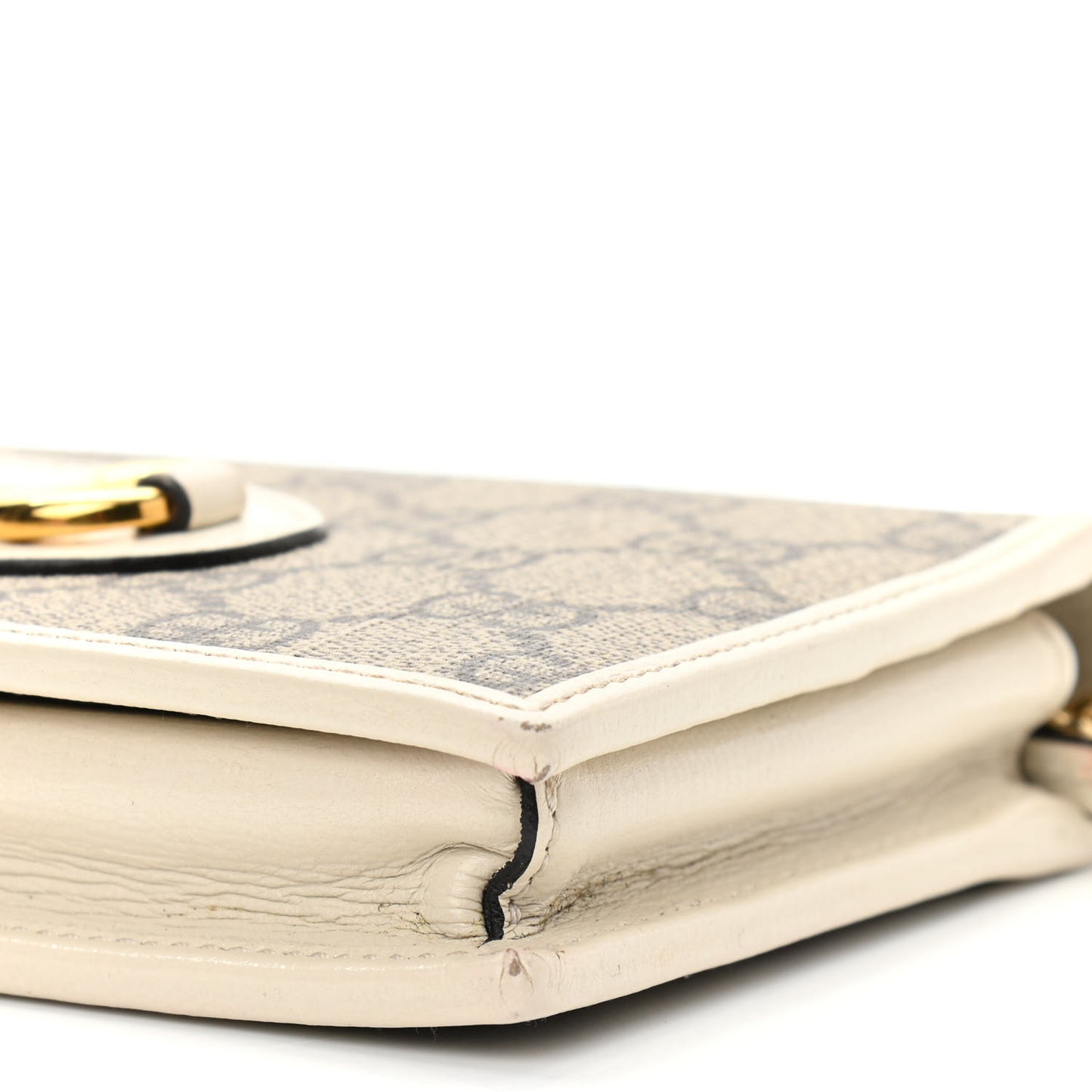 GG Supreme Monogram Azalea Calfskin Horsebit 1955 Wallet On Chain Beige Ebony Mystic White