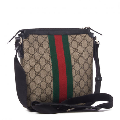 Gucci GG Supreme Monogram Web Messenger Bag Black 3 of 10