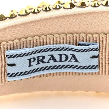 Prada Satin Crystal Embellished Headband Platino 6 of 7