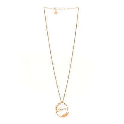 Christian Dior Circle Pendant Long Necklace Gold 3 of 5