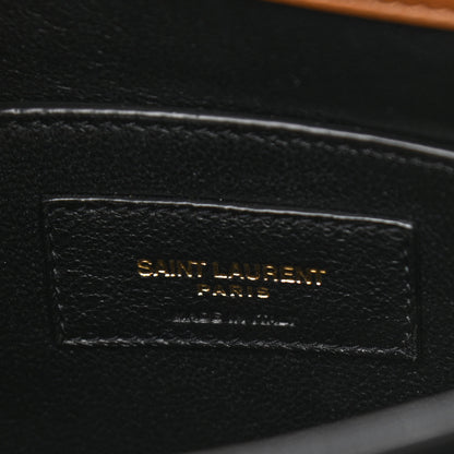Saint Laurent Denim Suede Monogram Medium Solferino Soft Satchel Blue Cinnamon 6 of 9