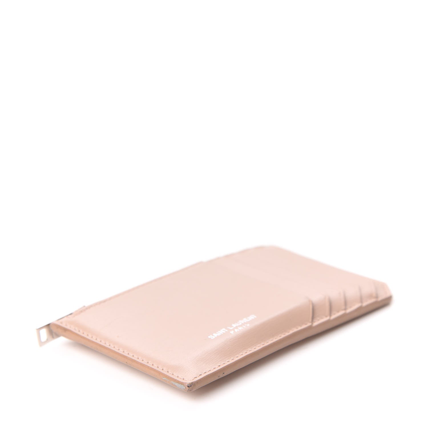 Saint Laurent Calfskin 5 Fragments Zip Pouch Card Holder Nude Powder 4 of 7