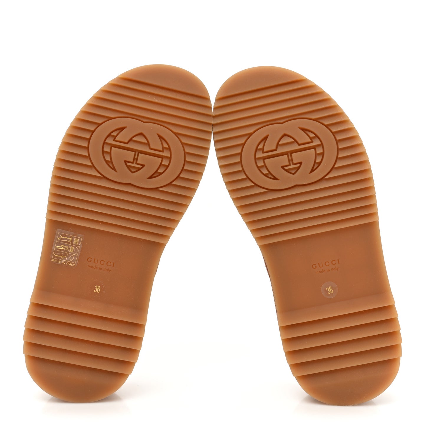 Canvas GG Monogram Angelina Platform Slide Sandals 36 Beige Ruggine