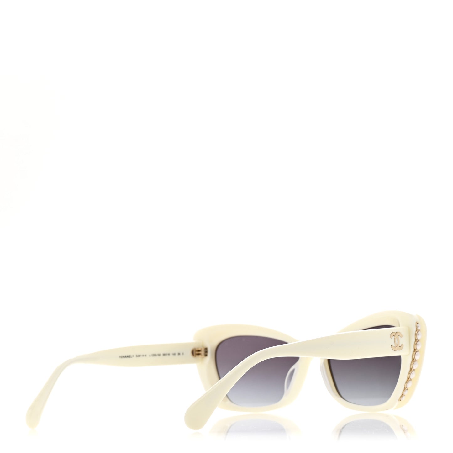 Acetate Pearl Cat Eye CC Sunglasses 5481-H-A White