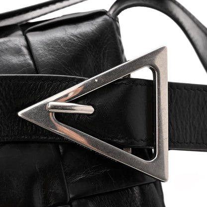 Bottega Veneta Paper Calfskin Maxi Intreccio Cassette Crossbody Bag Black 12 of 12
