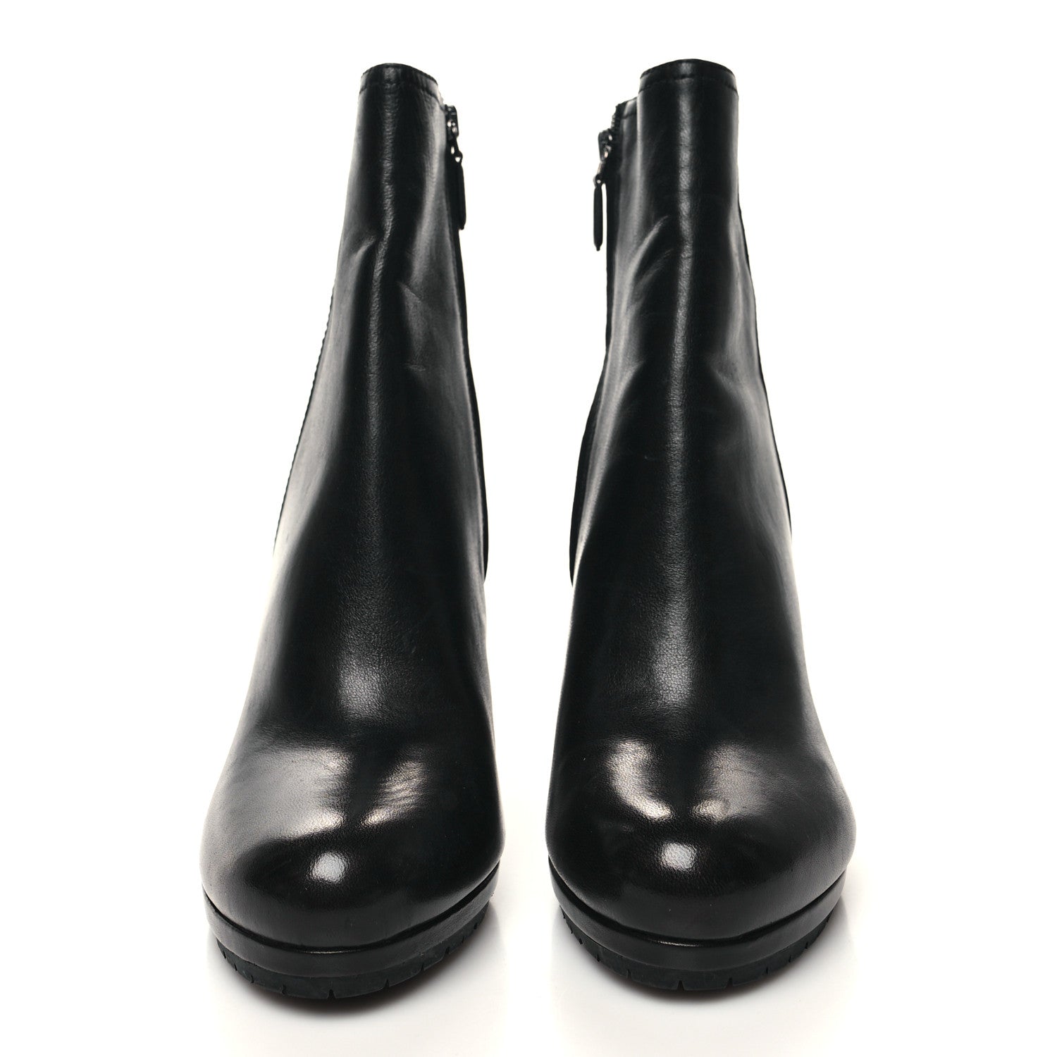 Prada Vitello Wedge Ankle Boots 39.5 Black 2 of 10