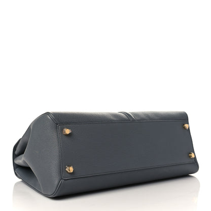 Celine Grained Calfskin Classique 16 Top Handle Bag Pebble 3 of 8
