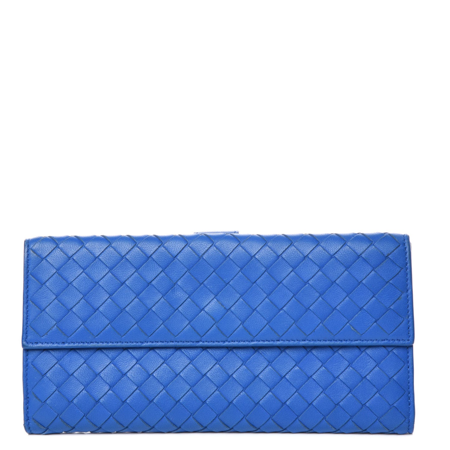 Nappa Intrecciato Continental Wallet Signal Blue