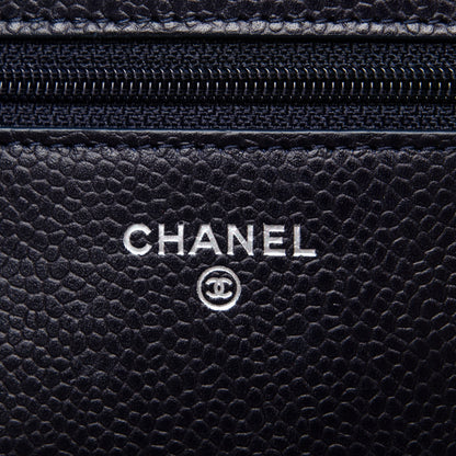 Chanel Caviar Quilted Wallet On Chain WOC Navy Blue 6 of 8