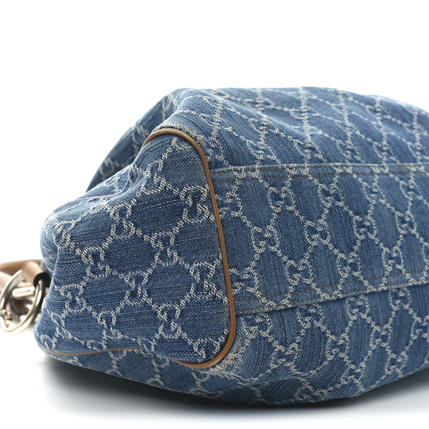 Gucci Denim Monogram Medium Sukey Tote Blue 9 of 11