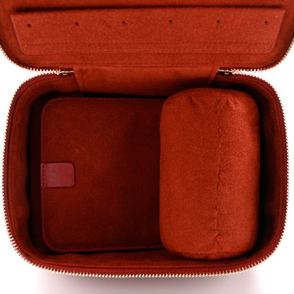 Chanel Caviar Quilted Top Handle Jewelry Case Red 6 of 10