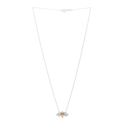 Tiffany Platinum 18K Yellow Gold Diamond Spessartine Paper Flowers Firefly Pendant Necklace 3 of 5