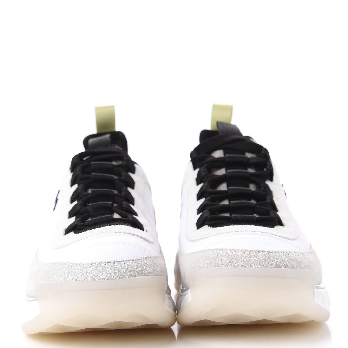 Nylon Calfskin Suede CC Sneakers 38.5 White Grey Yellow