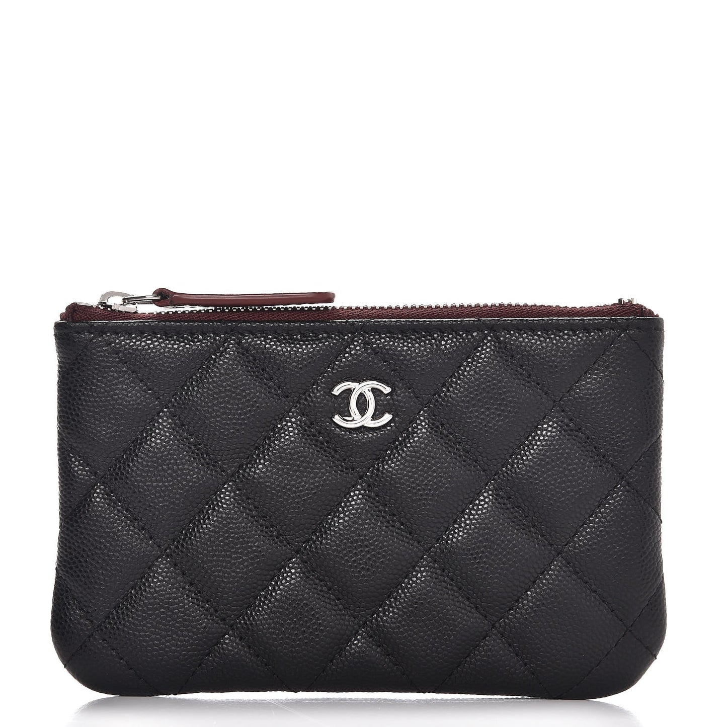 Caviar Quilted Small Cosmetic Case Black