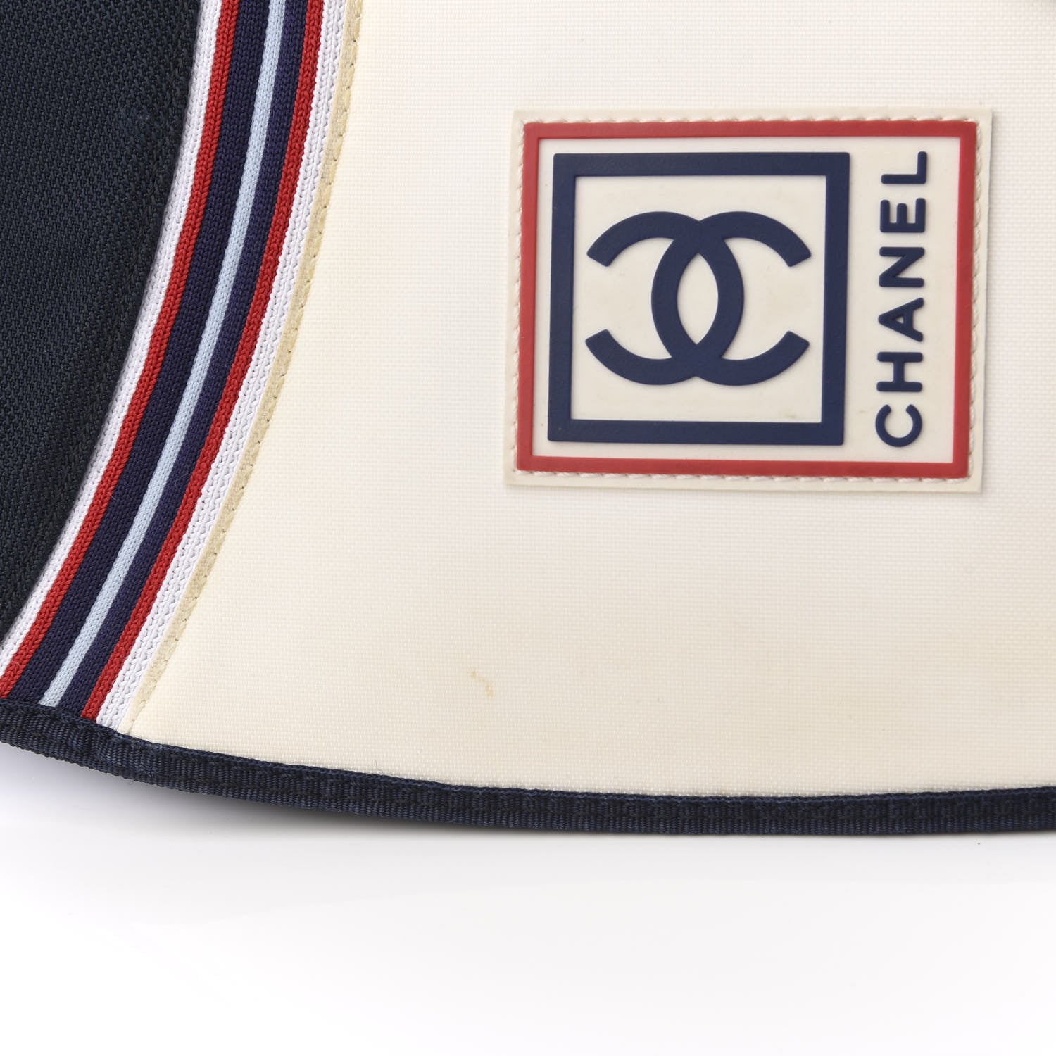 Chanel Canvas Nylon Expandable Sport Messenger Navy Off White 9 of 10
