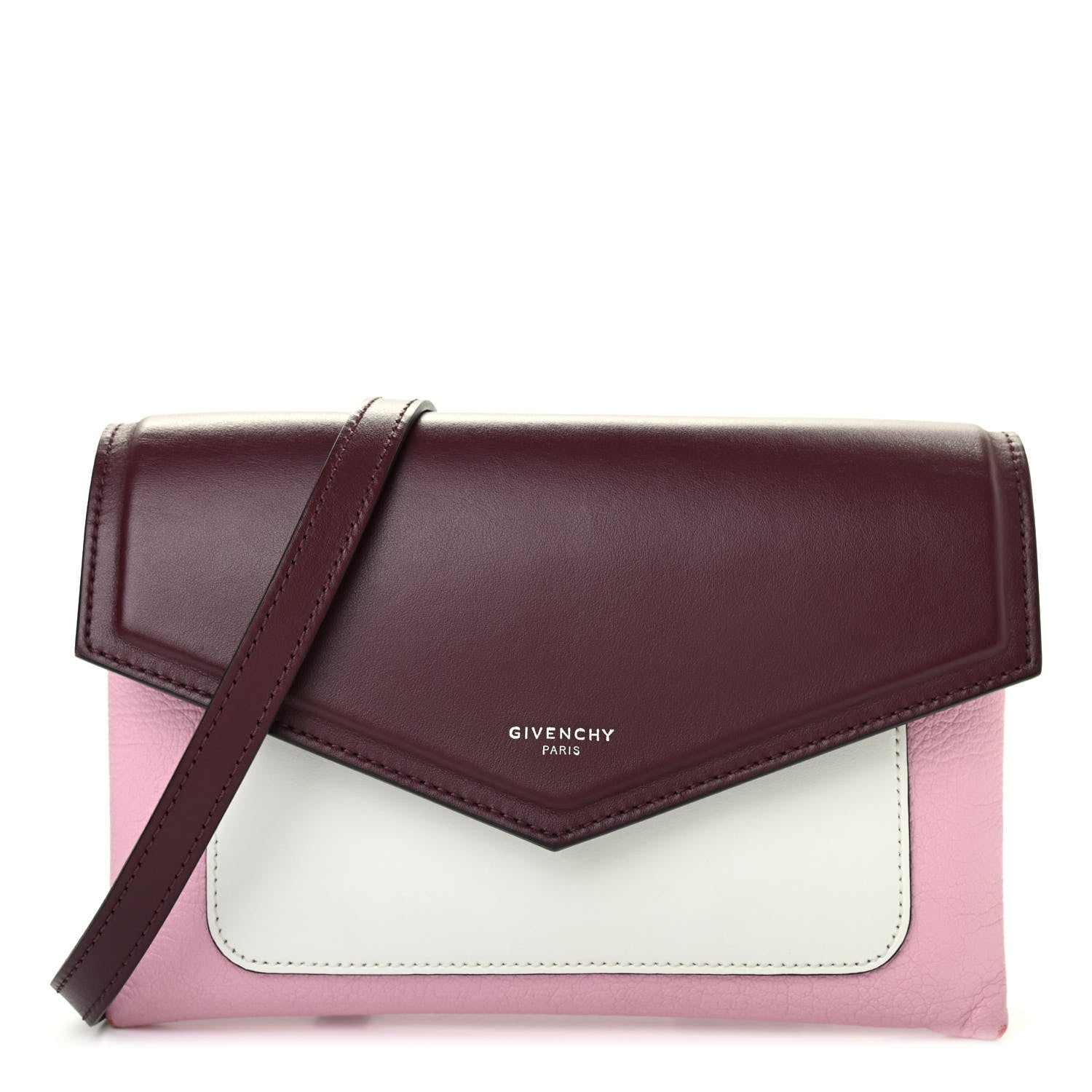 Givenchy Calfskin Duetto Crossbody Bag Burgundy Pink 1 of 11