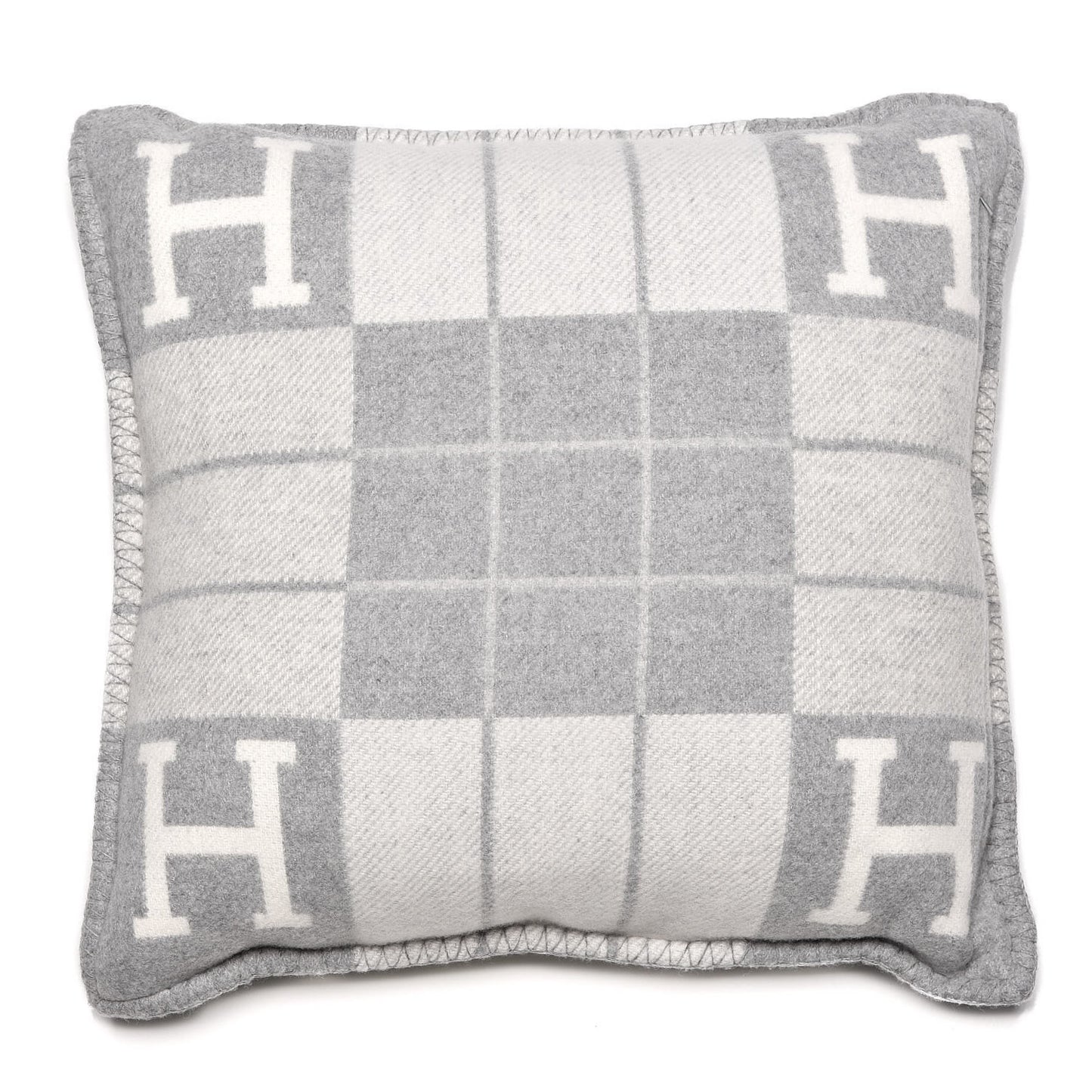Wool Cashmere Avalon III Pillow PM Ecru Gris Clair