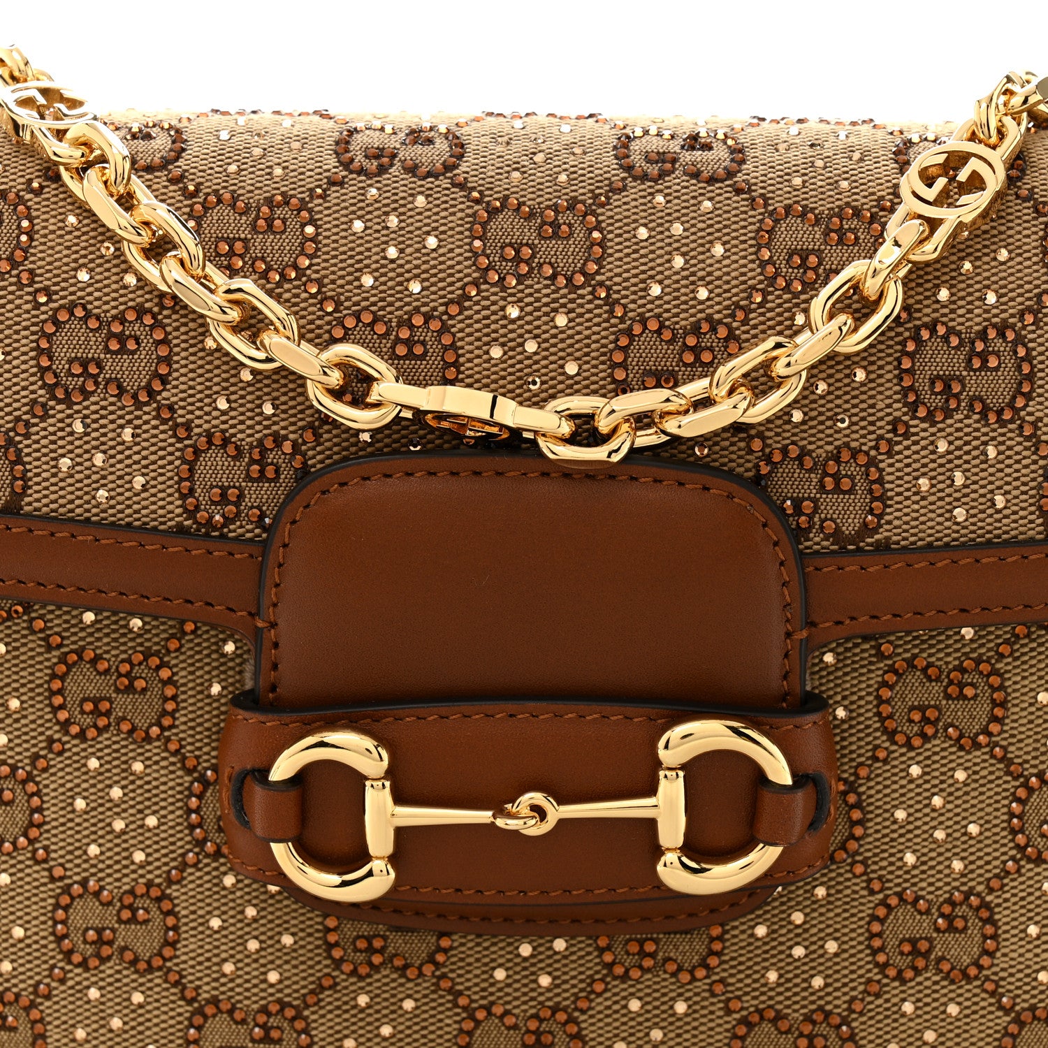 Gucci New Canvas Charisma Calfskin Crystal GG Monogram Mini