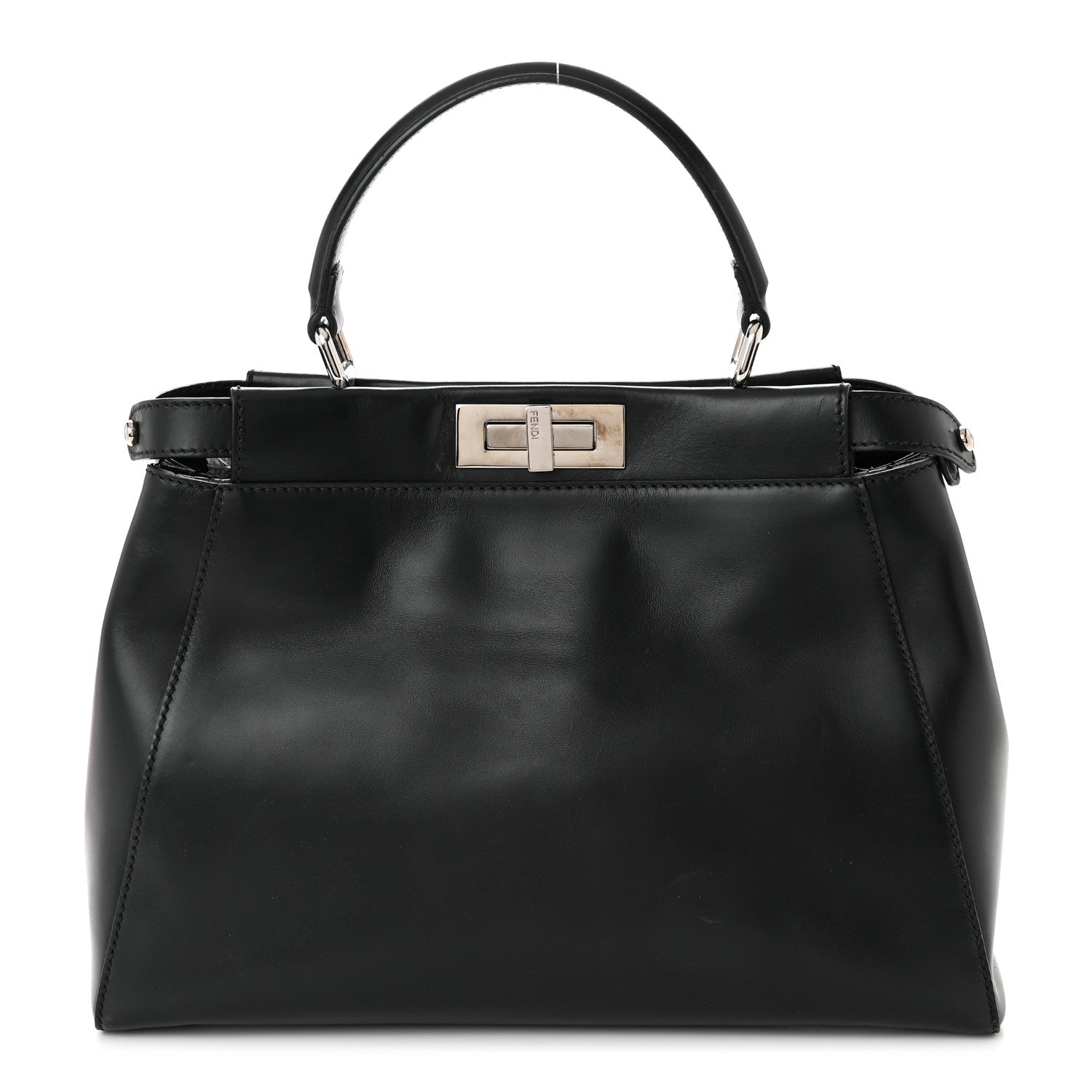 Fendi Vitello Seta Snakeskin Crocodile Monster Eyes Medium Peekaboo Iconic Satchel Black Girasole 1 of 12