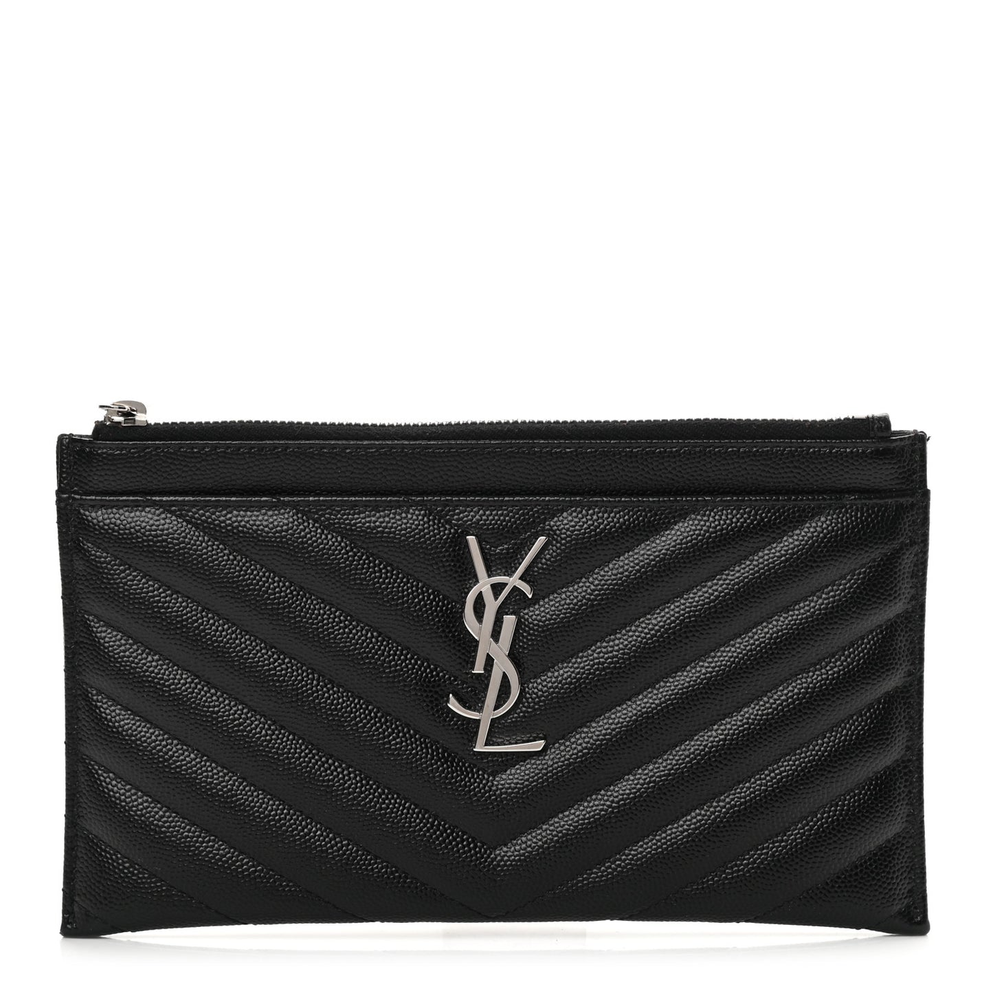 Grain De Poudre Chevron Monogram Bill Pouch Black