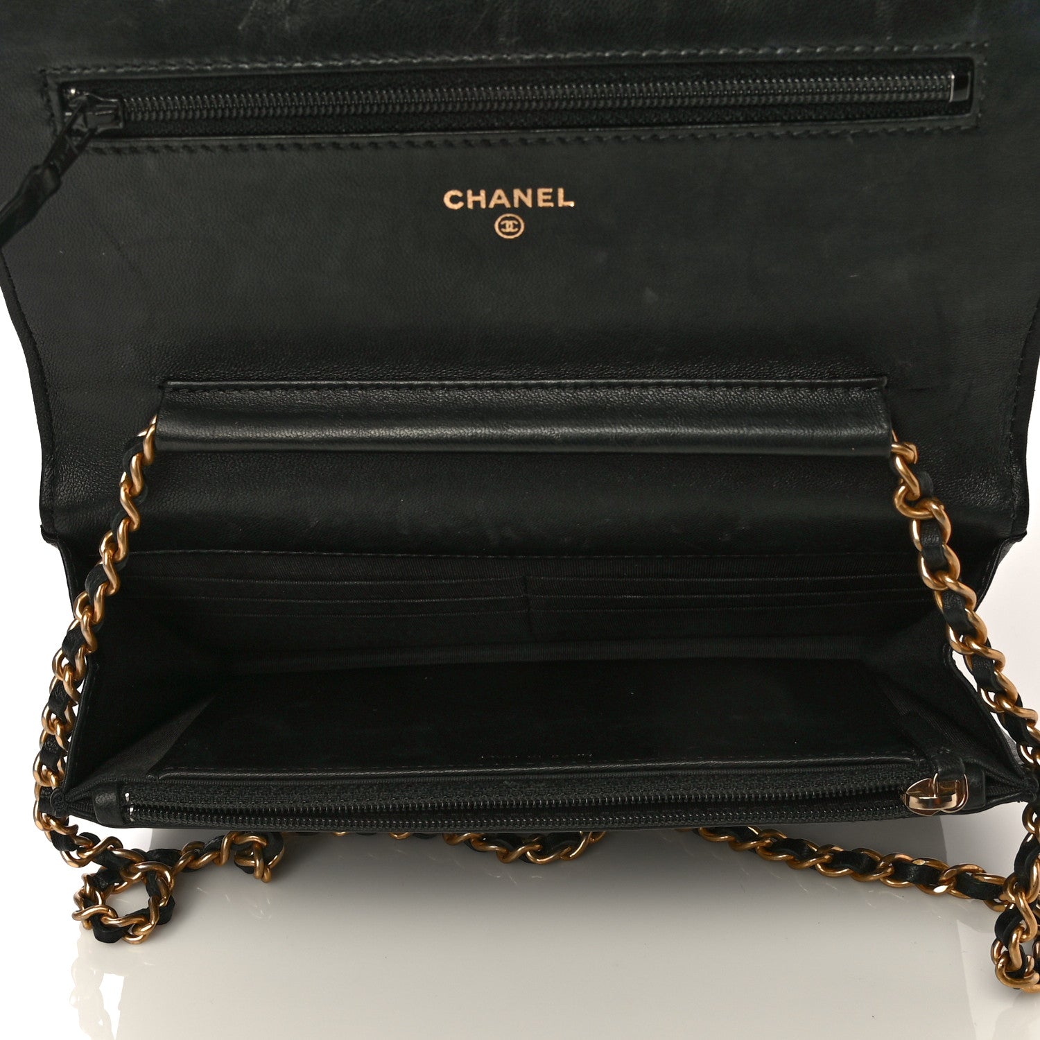 Chanel Lambskin Quilted Boy Wallet On Chain WOC Black 8 of 10