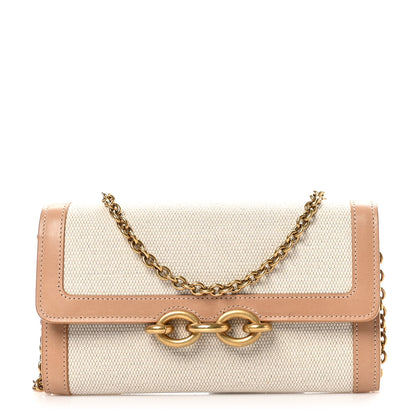 Saint Laurent Calfskin Canvas Le Maillon Chain Wallet Tan 1 of 9