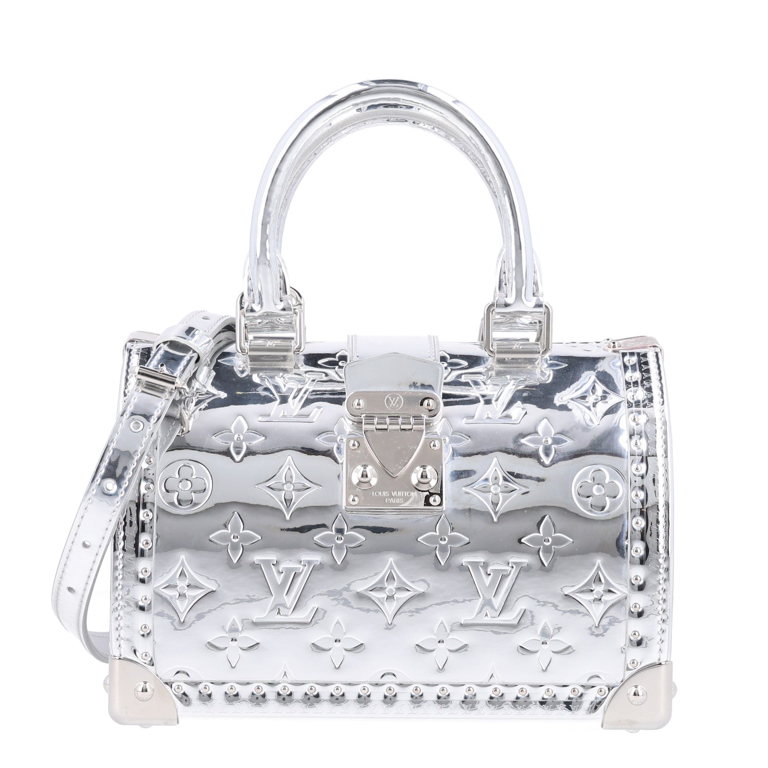 Louis Vuitton Monogram Miroir Speedy Trunk 20 Silver 1 of 9