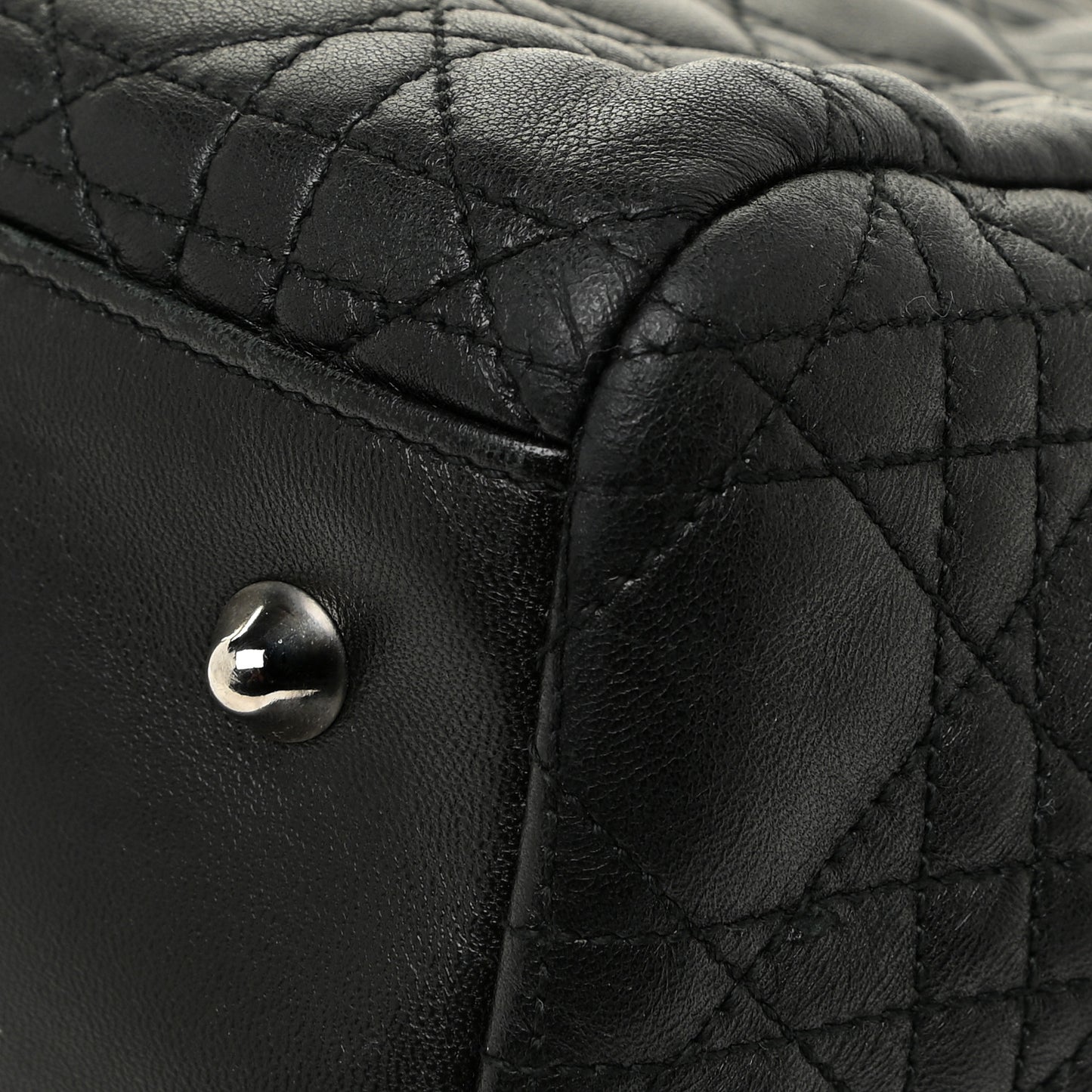Lambskin Cannage Large Dior Soft Shopping Tote Black