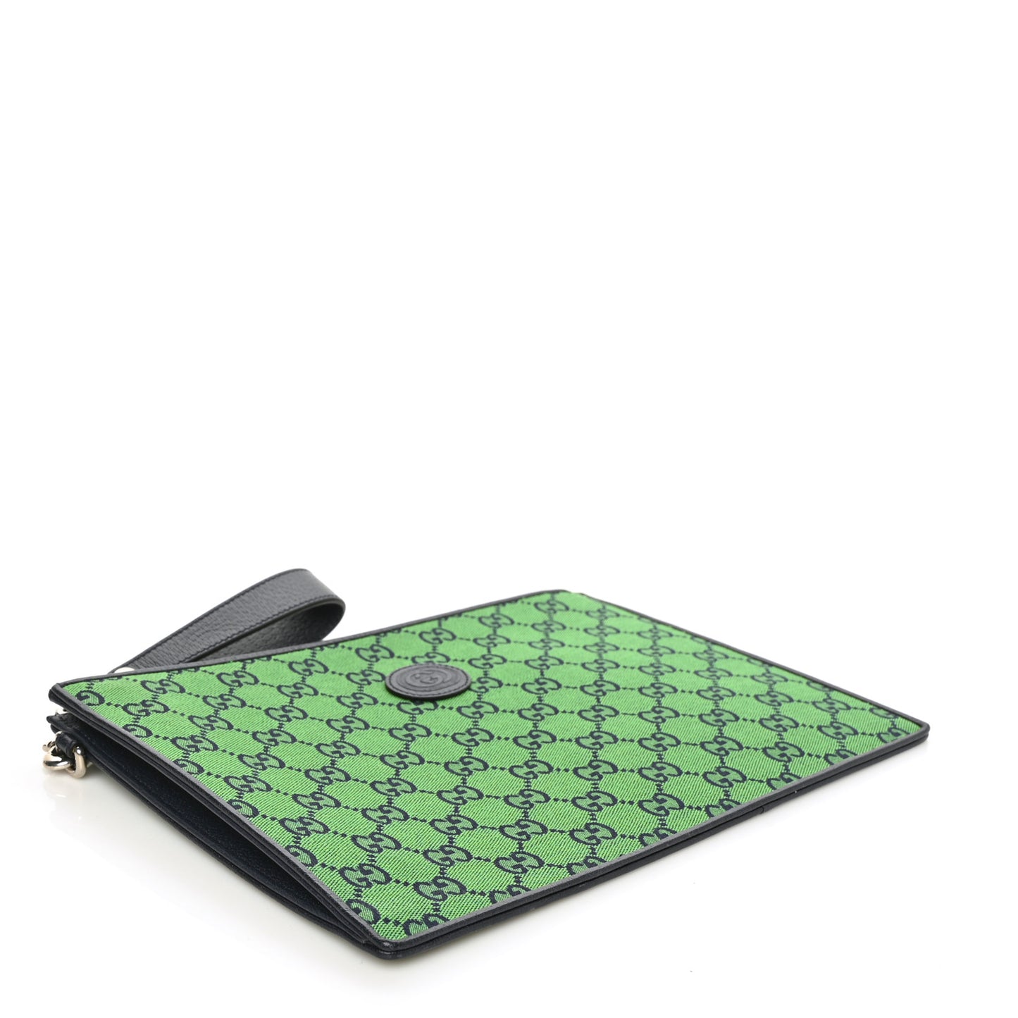 Monogram Multicolor Retro Interlocking G Wristlet Pouch Green Blue