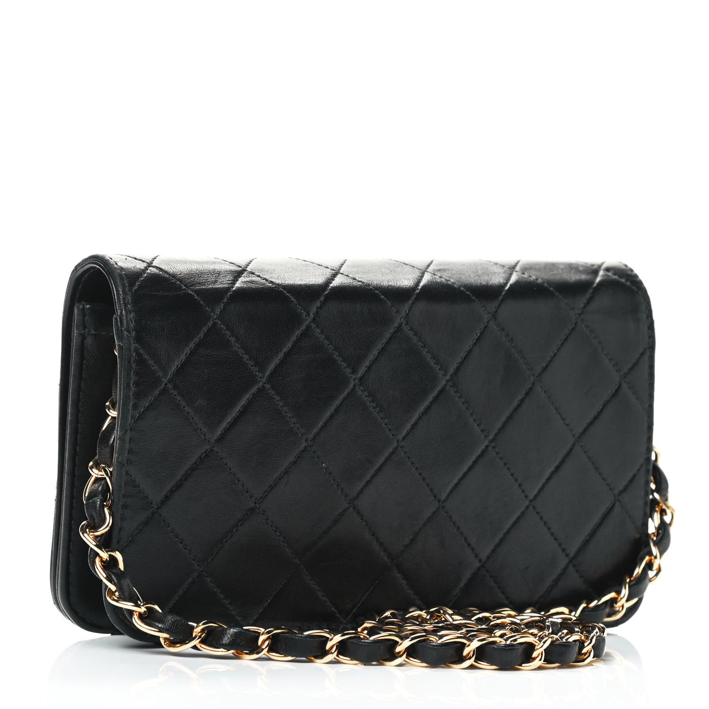 Lambskin Quilted Small Single Flap Black