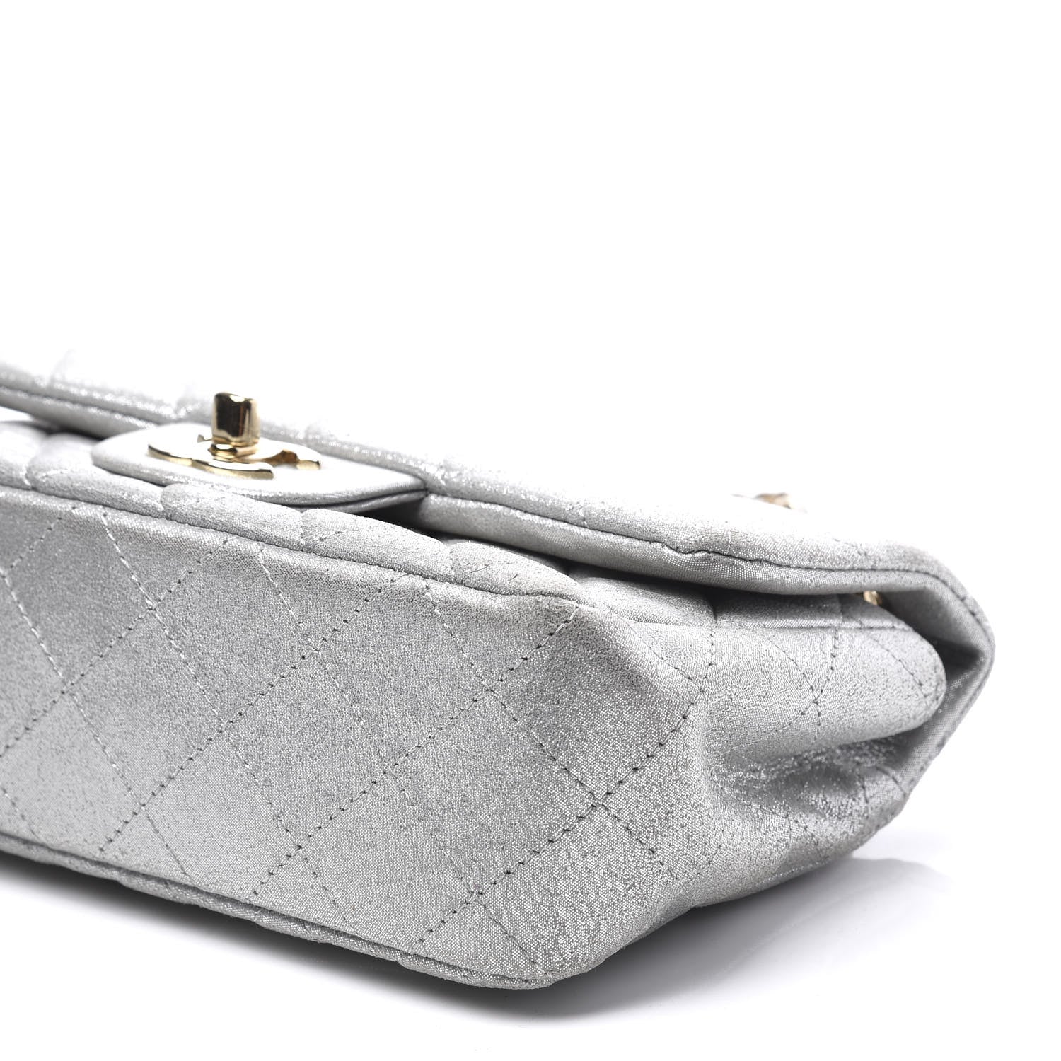 Chanel Iridescent Calfskin Quilted Mini Rectangular Flap Silver 8 of 9