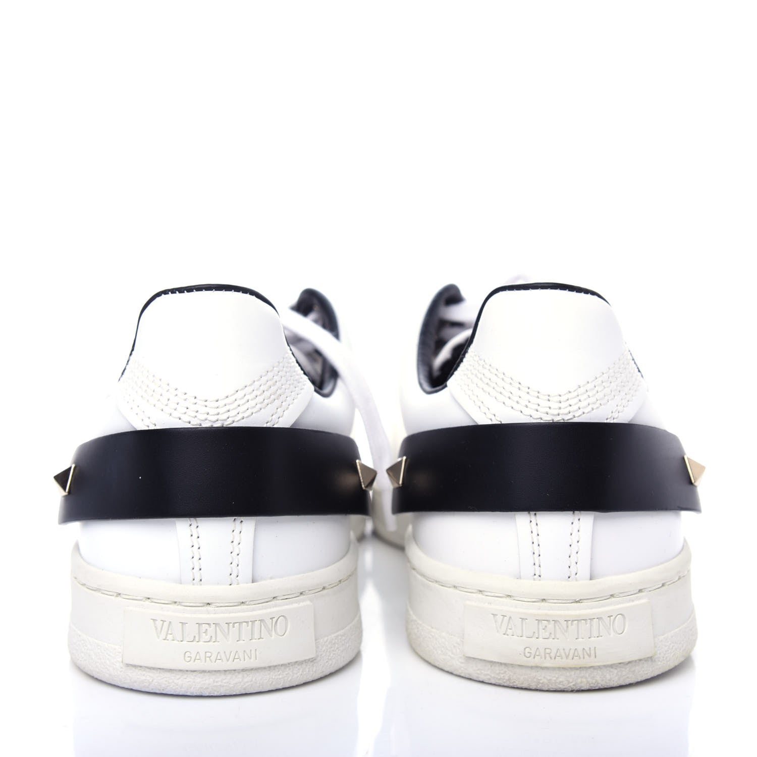 Valentino Garavani Calfskin Womens Backnet Sneakers 37.5 White Black 7 of 10