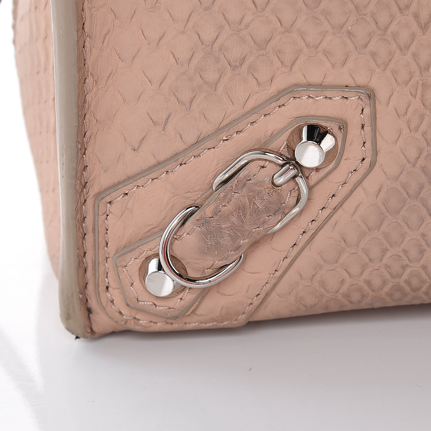 Balenciaga Python Papier A5 Zip Around Tote Old Rose 8 of 22