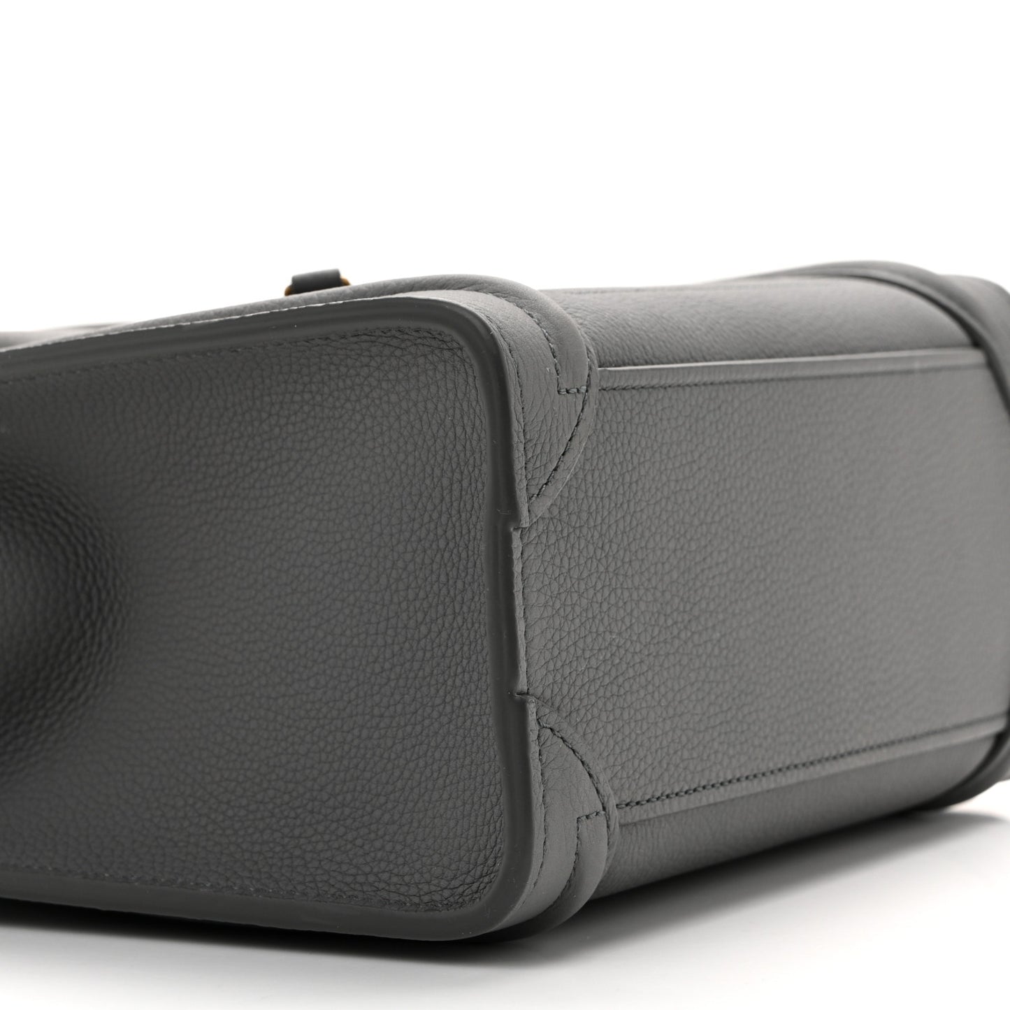Drummed Calfskin Nano Luggage Kohl