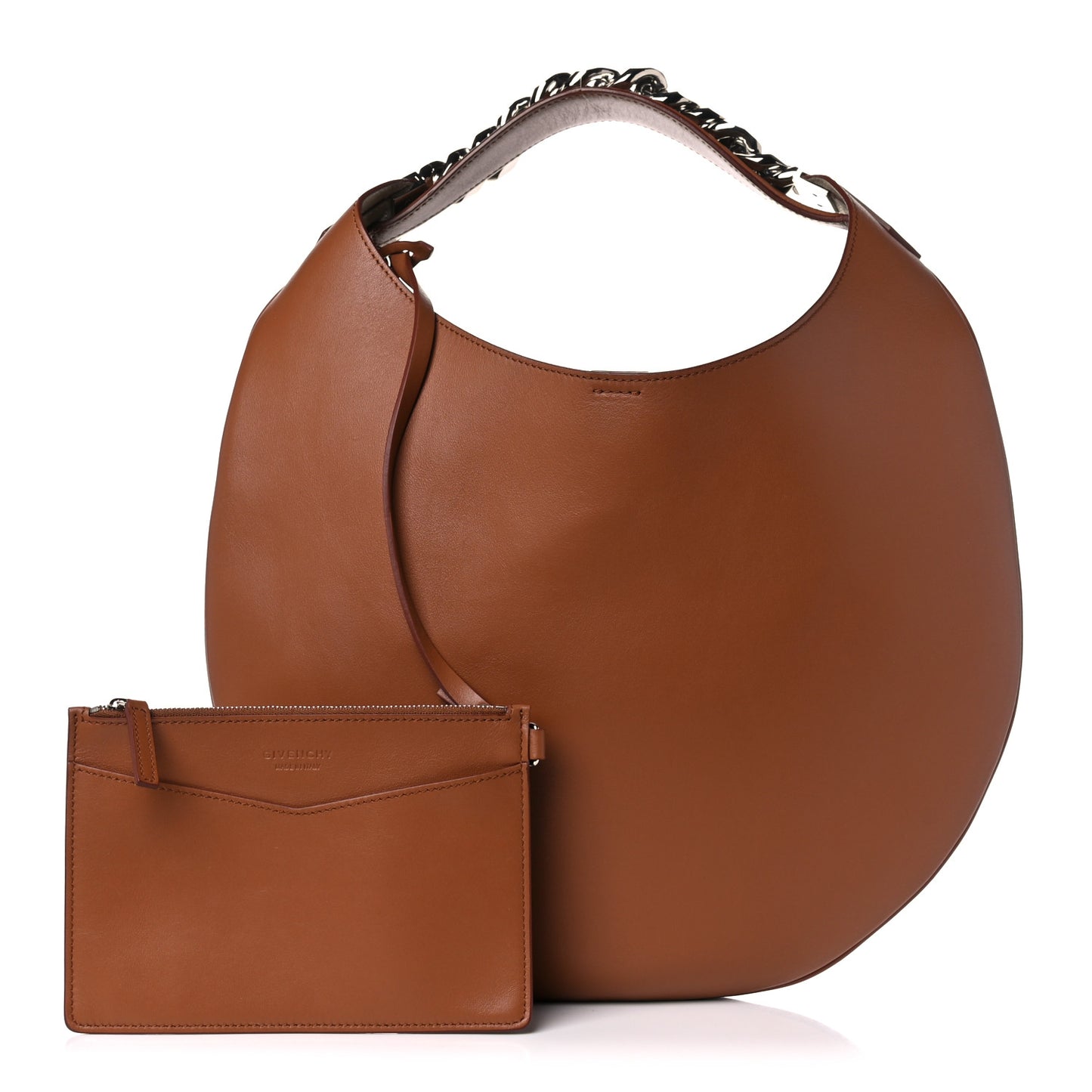 Calfskin Small Infinity Hobo Bag Brown