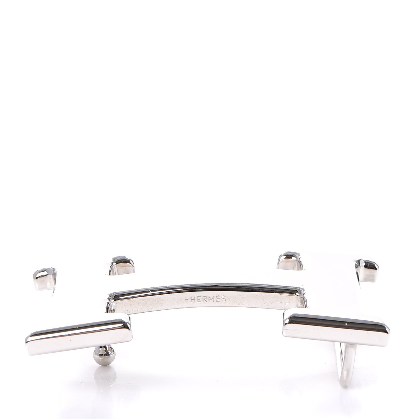 Polished Palladium 32mm H Belt Buckle Silver
