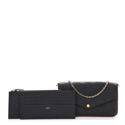 Louis Vuitton Empreinte Pochette Felicie Chain Wallet Marine Rouge 1 of 9