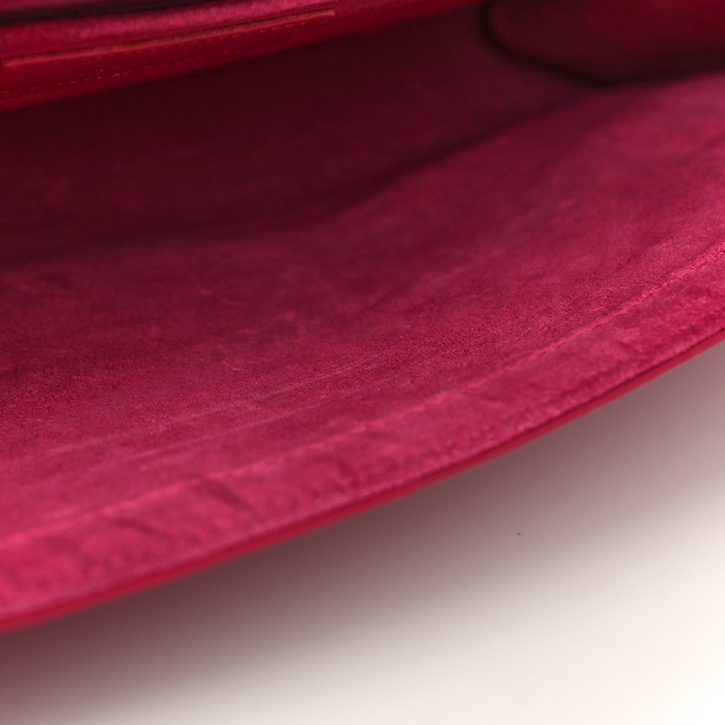 Calfskin Classic Y Ligne Clutch Fuchsia