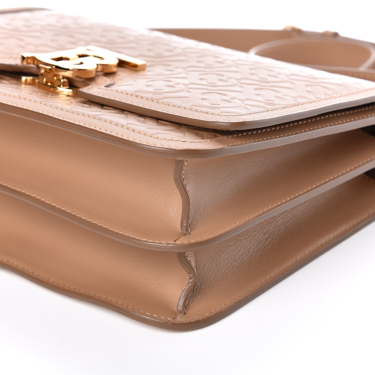 Calfskin Monogram Embossed Small TB Bag Light Camel