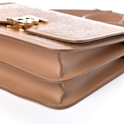 Burberry Calfskin Monogram Embossed Small TB Bag Light Camel 8 of 9