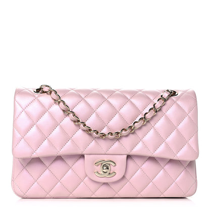Chanel Iridescent Calfskin Quilted Medium Double Flap Light Pink 1 of 12