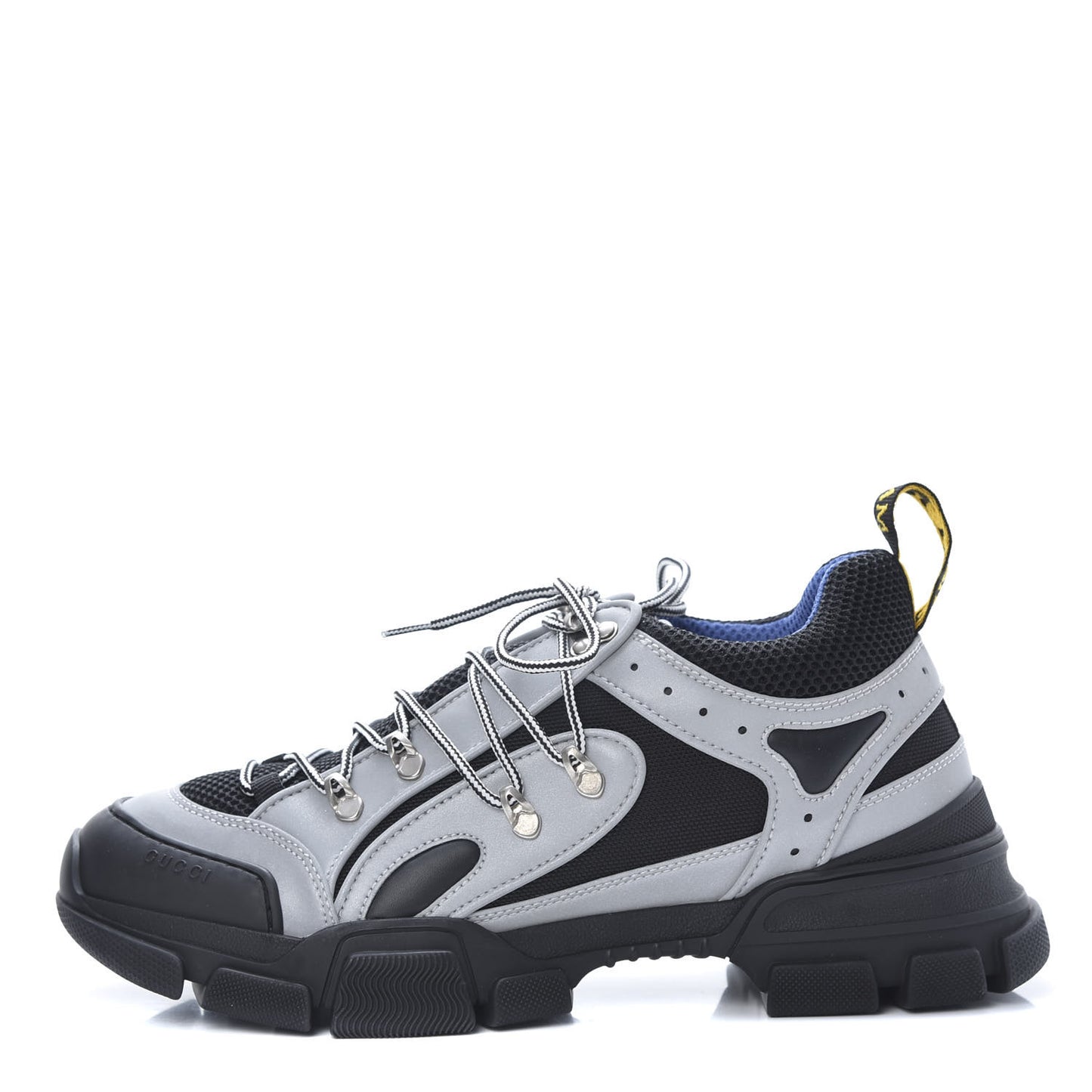 X SEGA Mesh Technical Canvas Calfskin Reflective Mens Flashtrek Sneakers 10.5 Silver Black