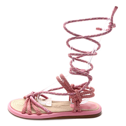 Louis Vuitton Fabric Maia Rope Flat Sandal 38 Rose Clair 1 of 7